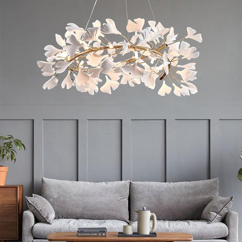 Olivia Ring Runde Kronleuchter Moderner gold LED Keramik