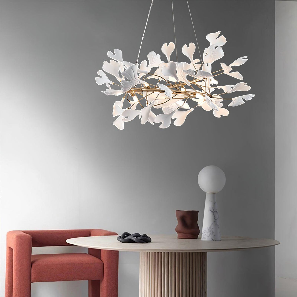 Olivia Ring Runde Kronleuchter Moderner gold LED Keramik