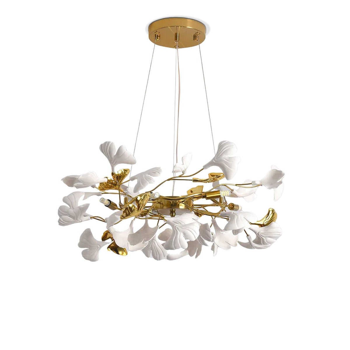 Oden Kronleuchter Ginkgo-Blatt-Keramik-Skulptur