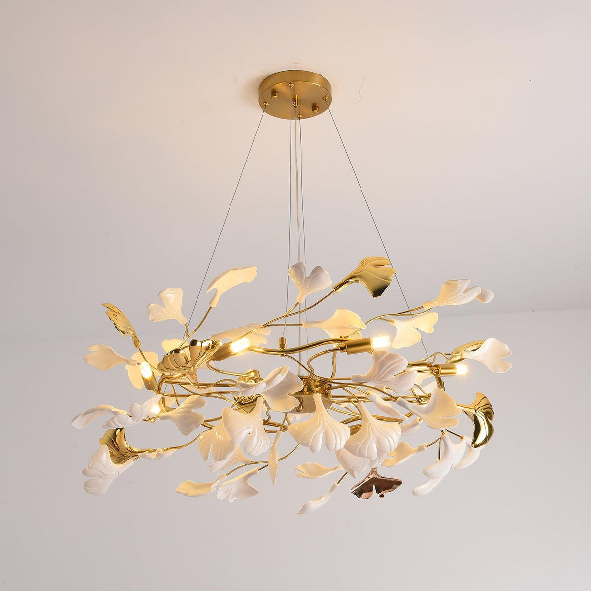 Oden Kronleuchter Ginkgo-Blatt-Keramik-Skulptur