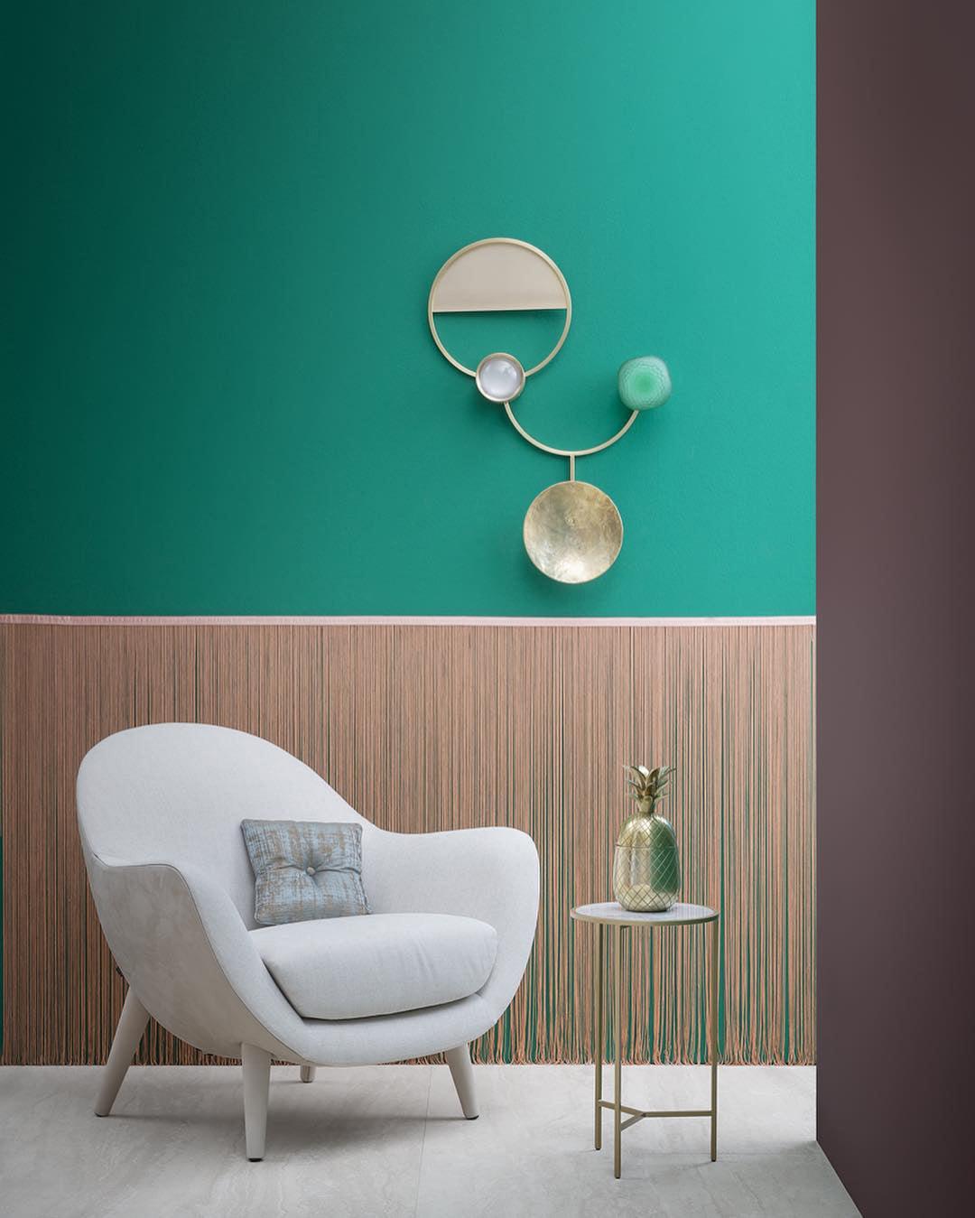 Elynis Messing & Glas moderne Wandleuchte