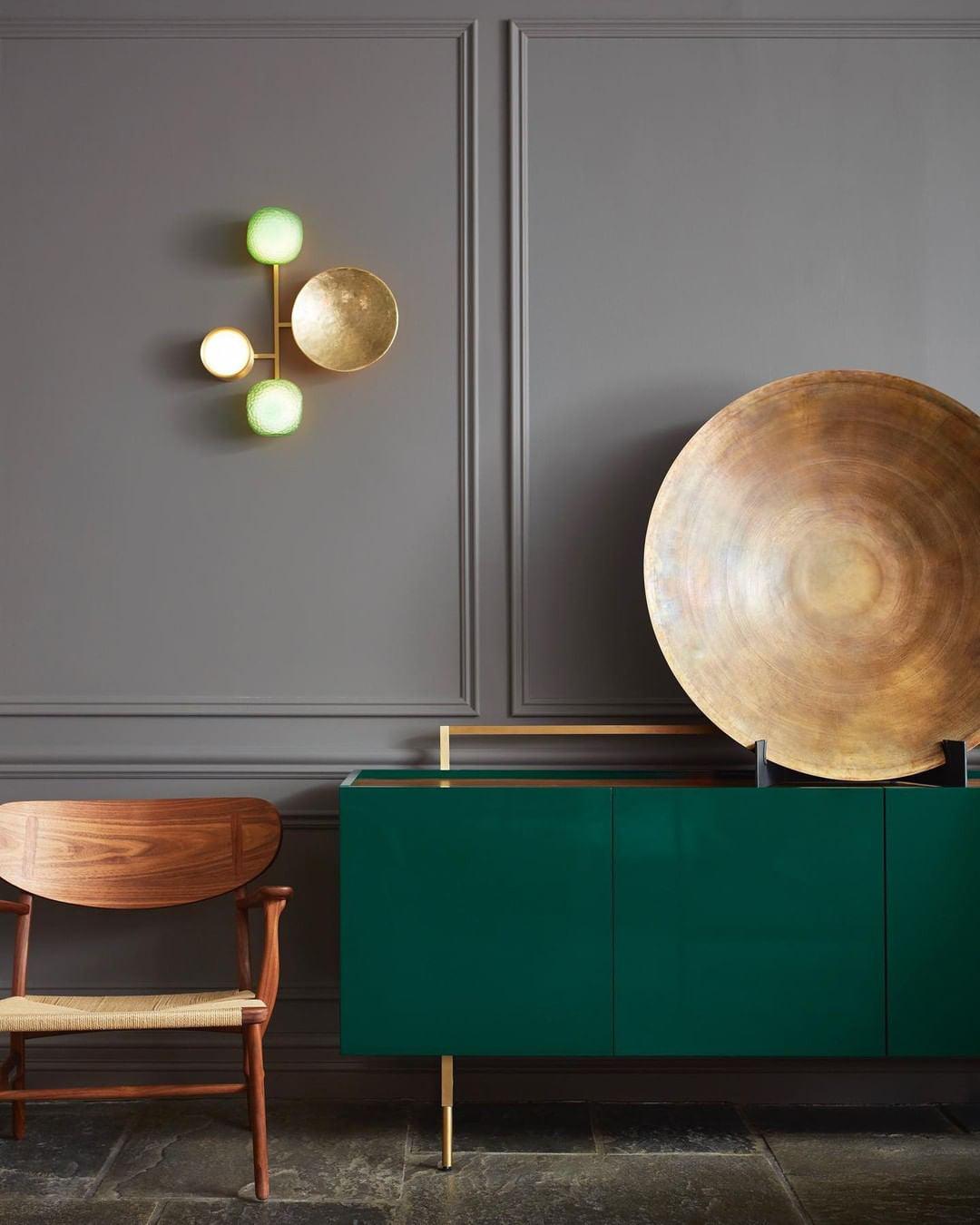Elynis Messing & Glas moderne Wandleuchte
