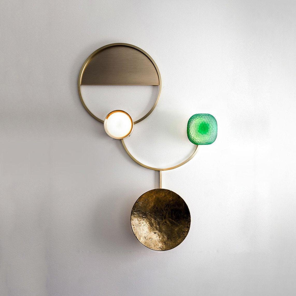 Elynis Messing & Glas moderne Wandleuchte