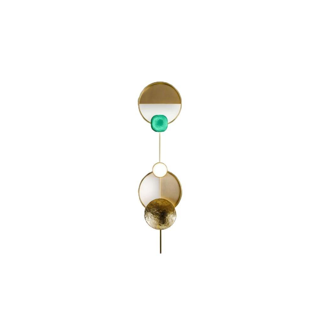 Elynis Messing & Glas moderne Wandleuchte