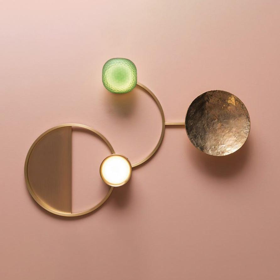 Elynis Messing & Glas moderne Wandleuchte