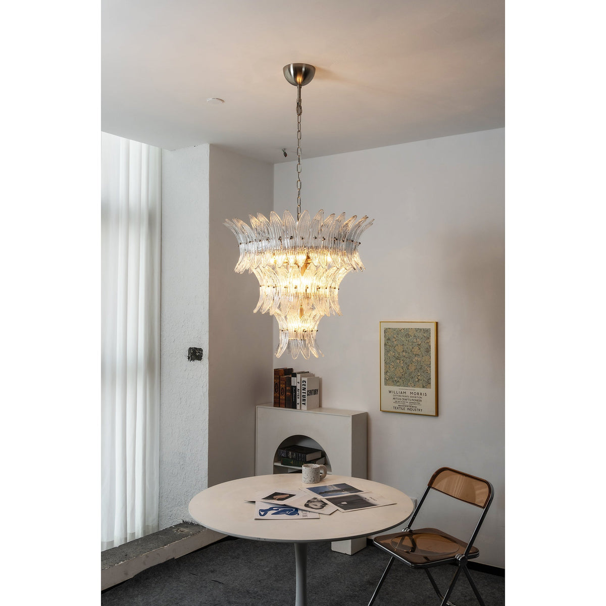 Ismavelle Kronleuchter aus Glas in Palmettenform