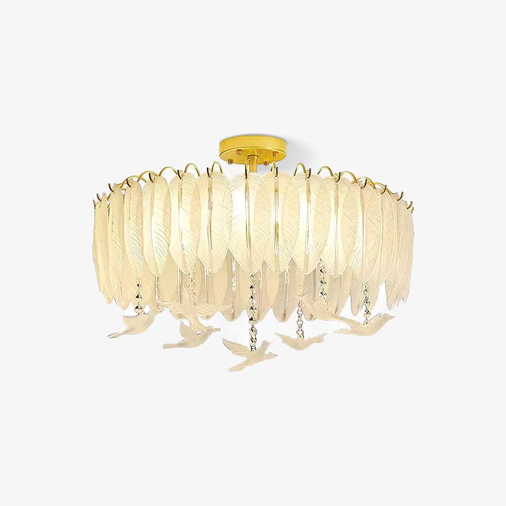 Eiriselle Deckenleuchte Glasfeder Vogel Elegant