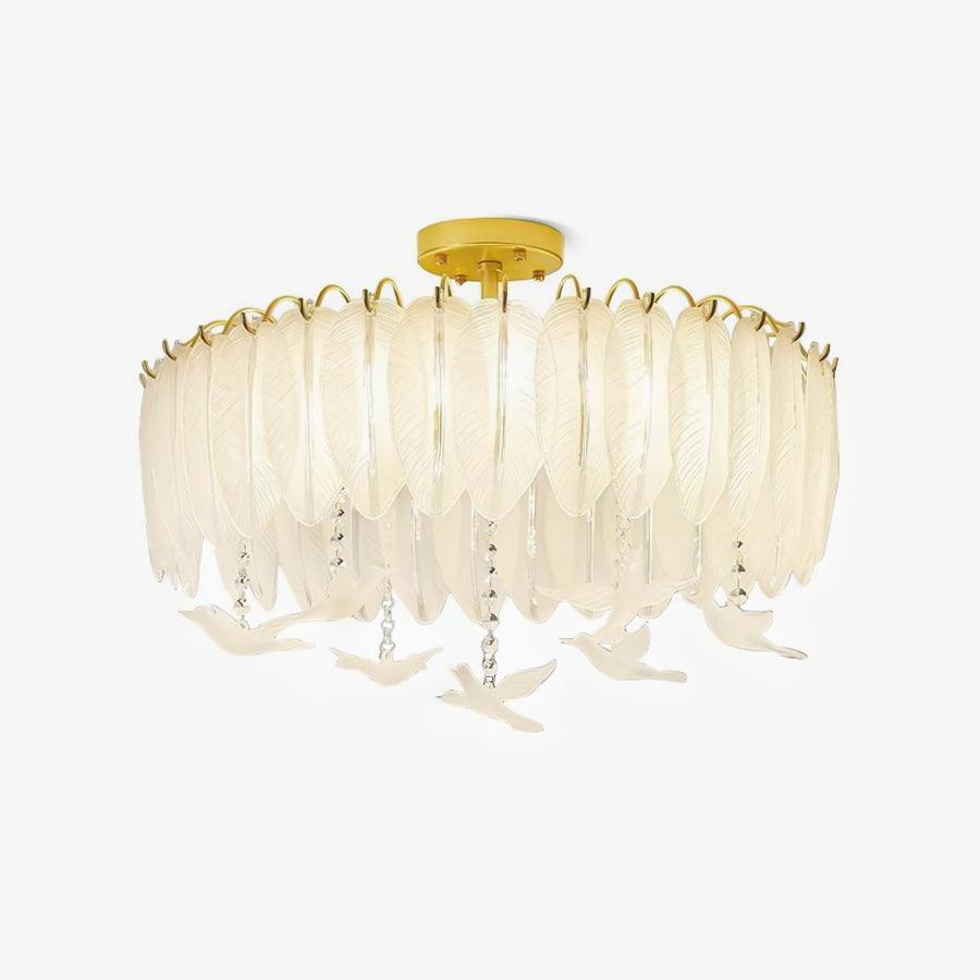 Eiriselle Deckenleuchte Glasfeder Vogel Elegant