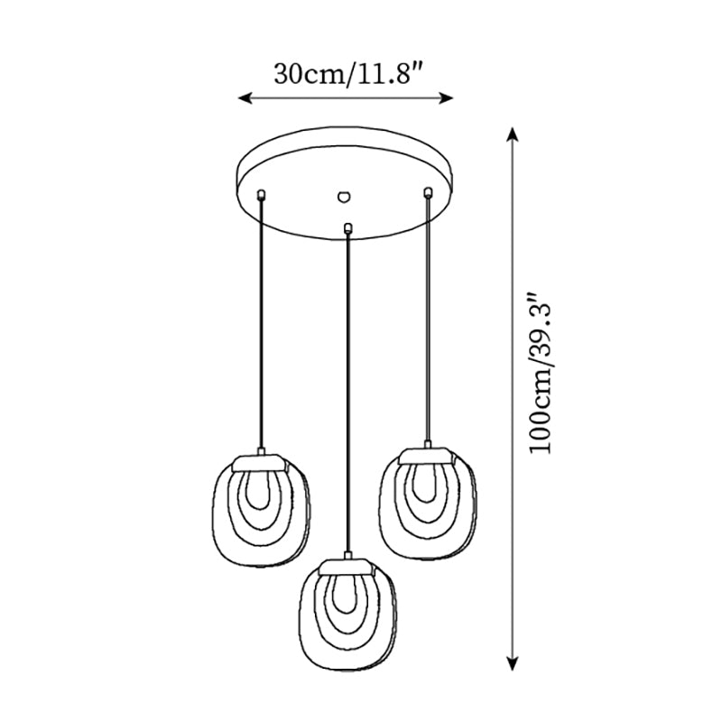 Avesia Minimalistische Pendelleuchte aus Glas für Treppenhaus