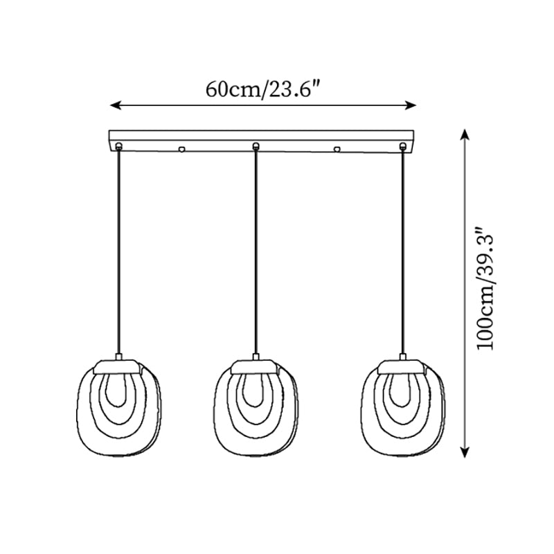 Avesia Minimalistische Pendelleuchte aus Glas für Treppenhaus