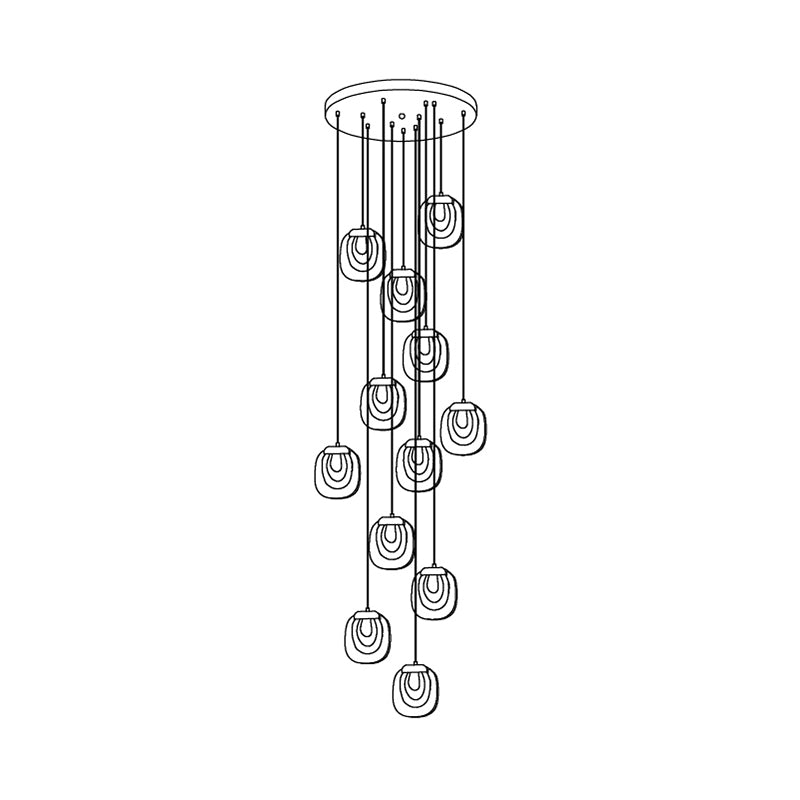 Avesia Minimalistische Pendelleuchte aus Glas für Treppenhaus
