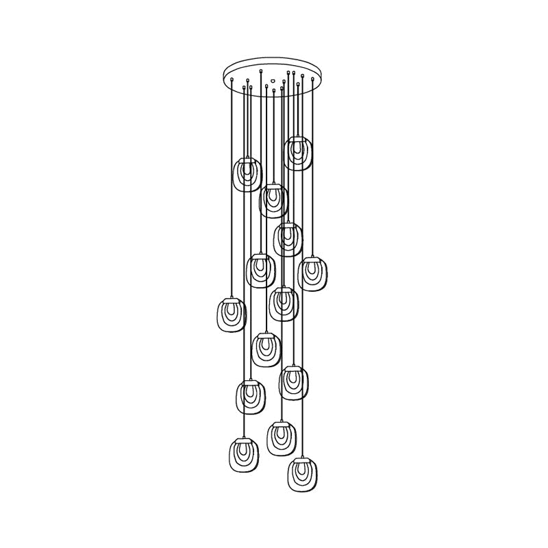 Avesia Minimalistische Pendelleuchte aus Glas für Treppenhaus