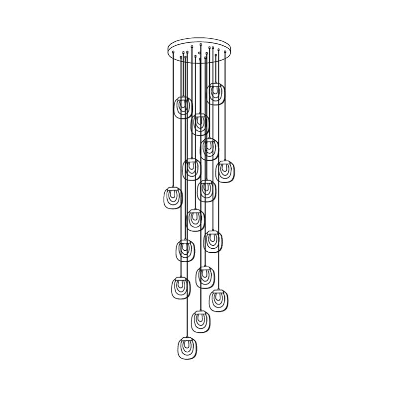 Avesia Minimalistische Pendelleuchte aus Glas für Treppenhaus