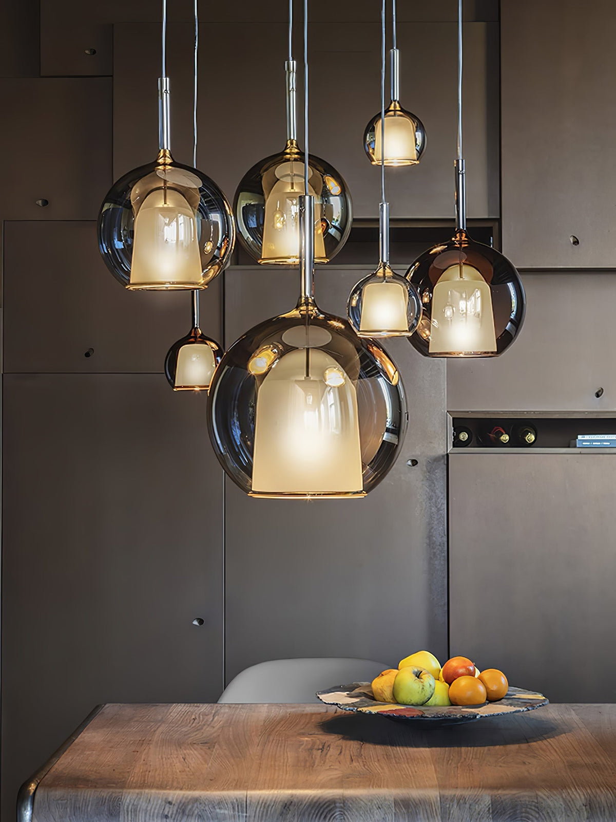 Lioranira Pendelleuchte Rauchglas Transparent Rund
