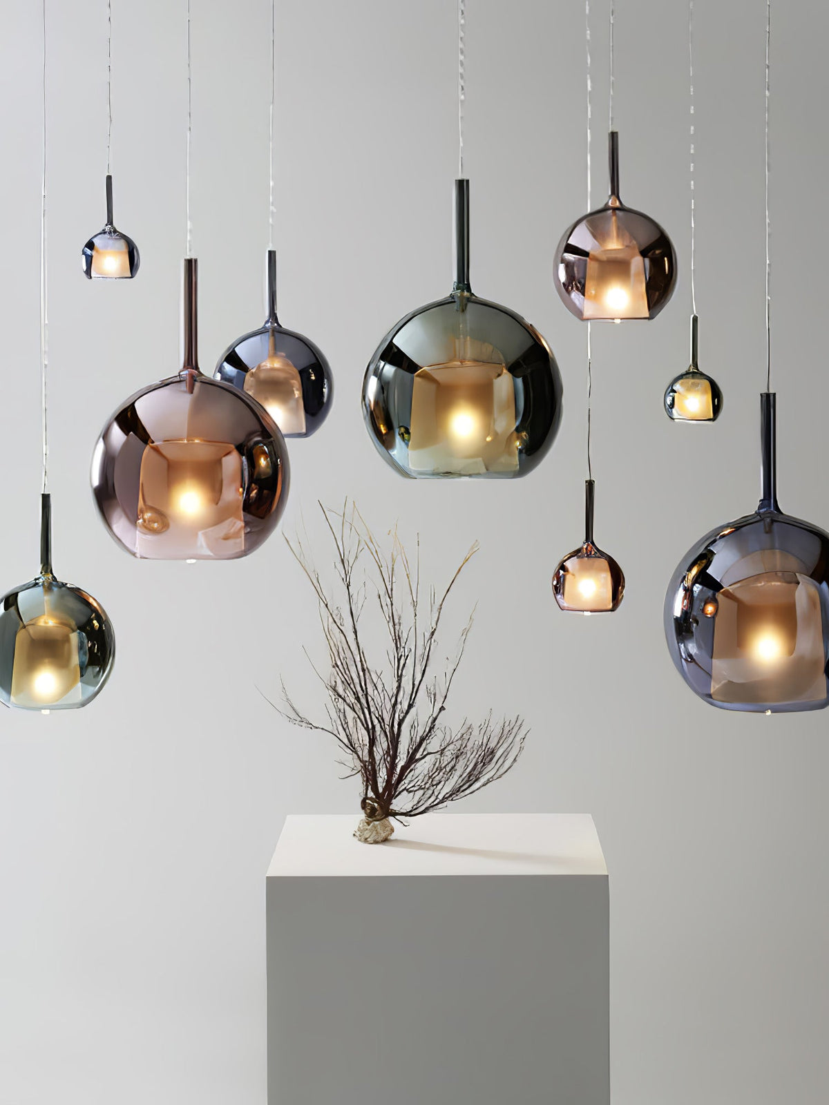 Lioranira Pendelleuchte Rauchglas Transparent Rund