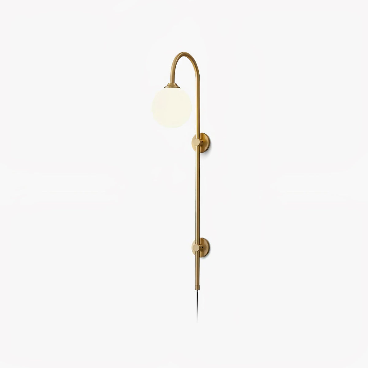 Evshaia Premium Elegance Kugel-Wandleuchte aus Messing mit Glas | US-Stecker