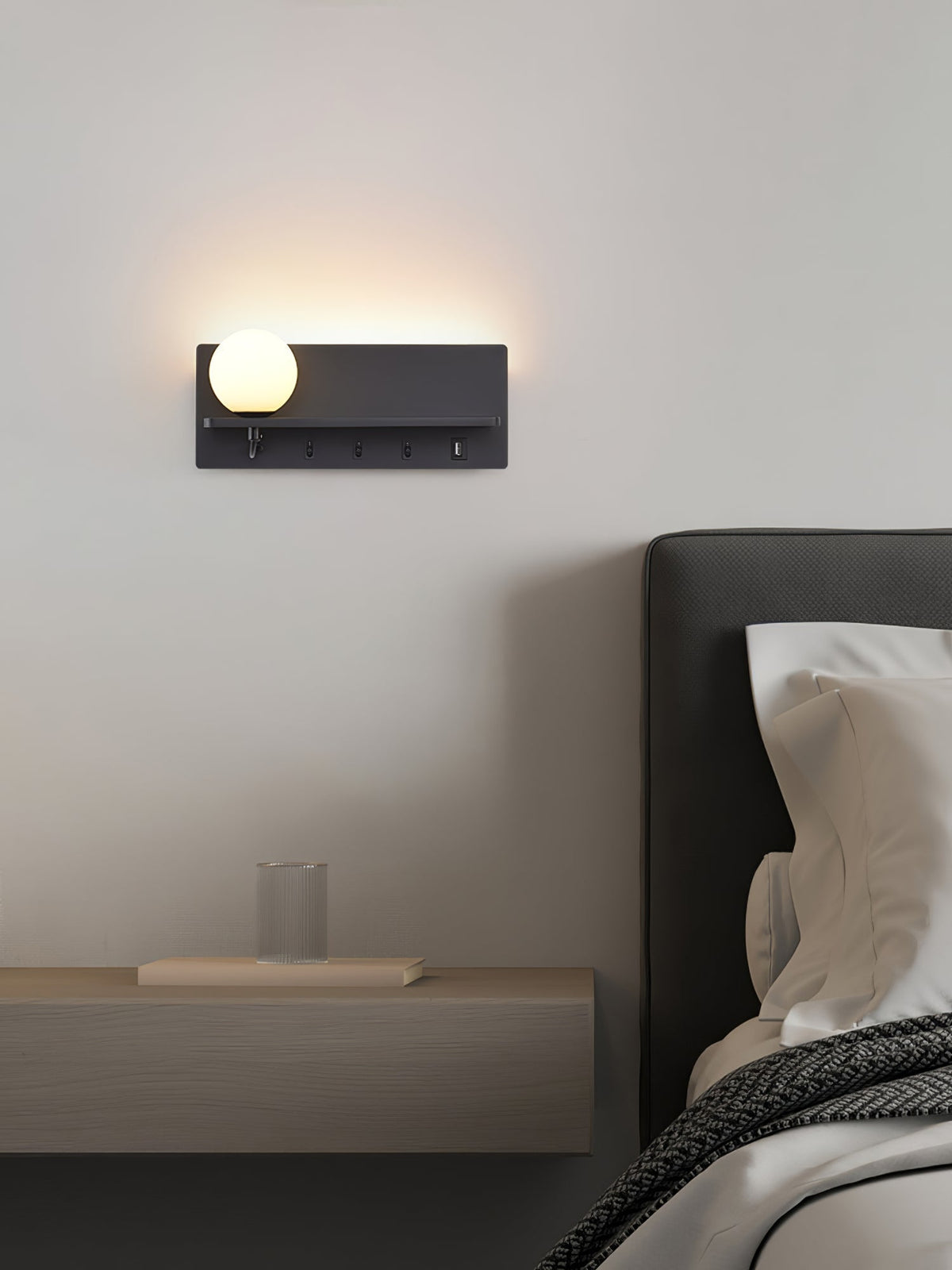 Thalior zeitgenössische minimalistische schlanke Glas-Wandleuchte