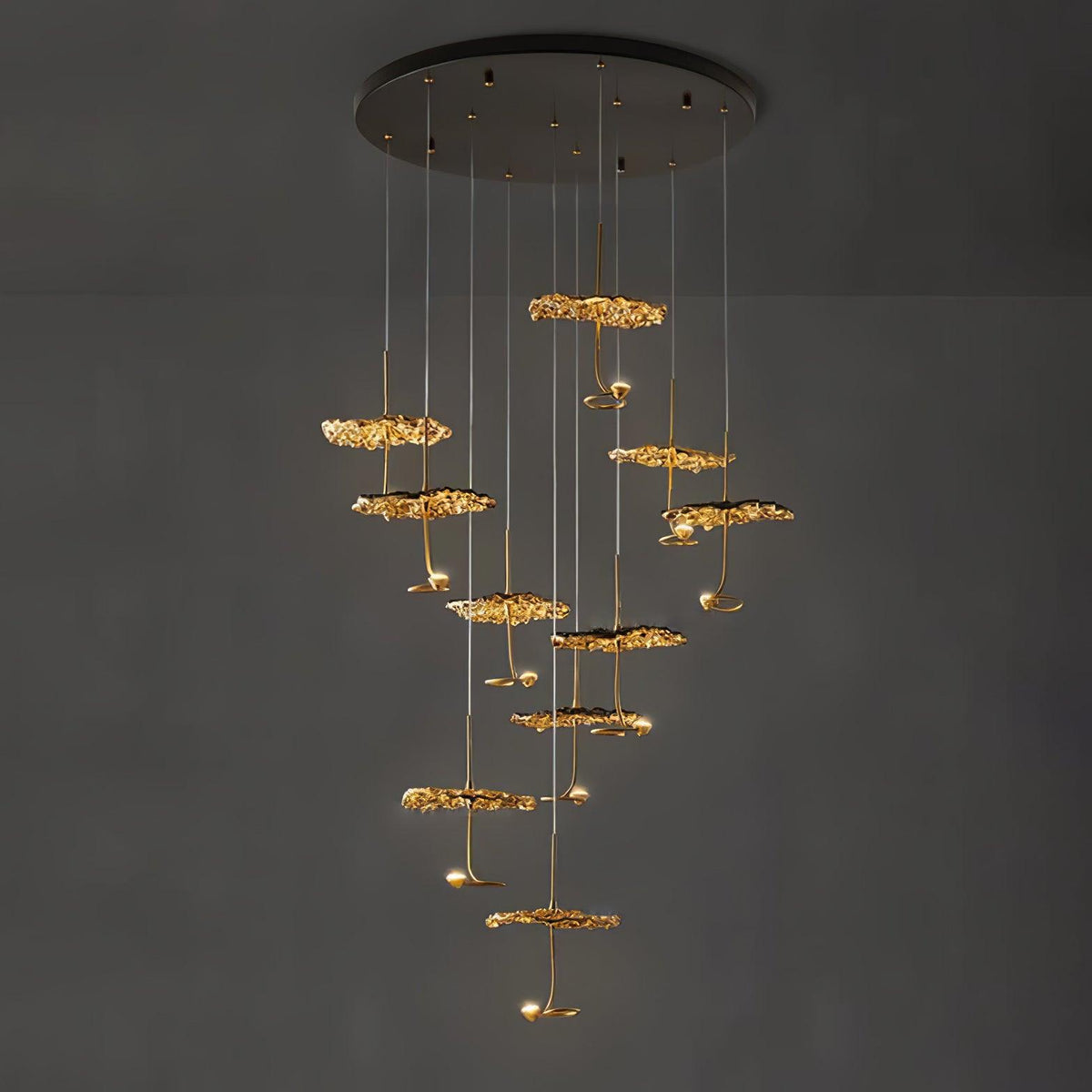 Aureate Cloud Messing Cluster Kronleuchter