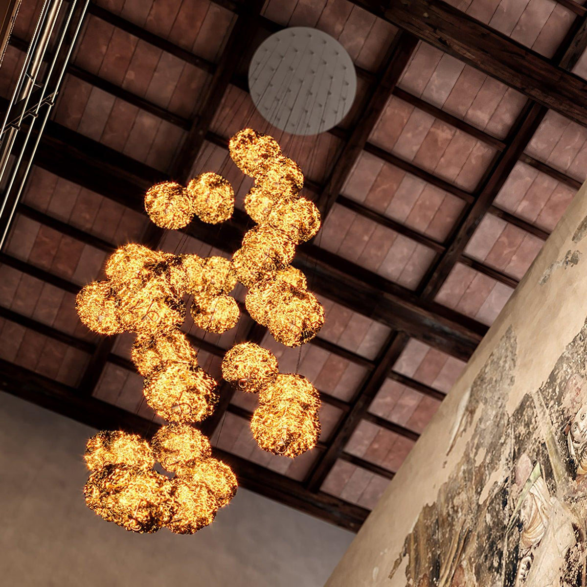 Aureate Cloud Messing Cluster Kronleuchter