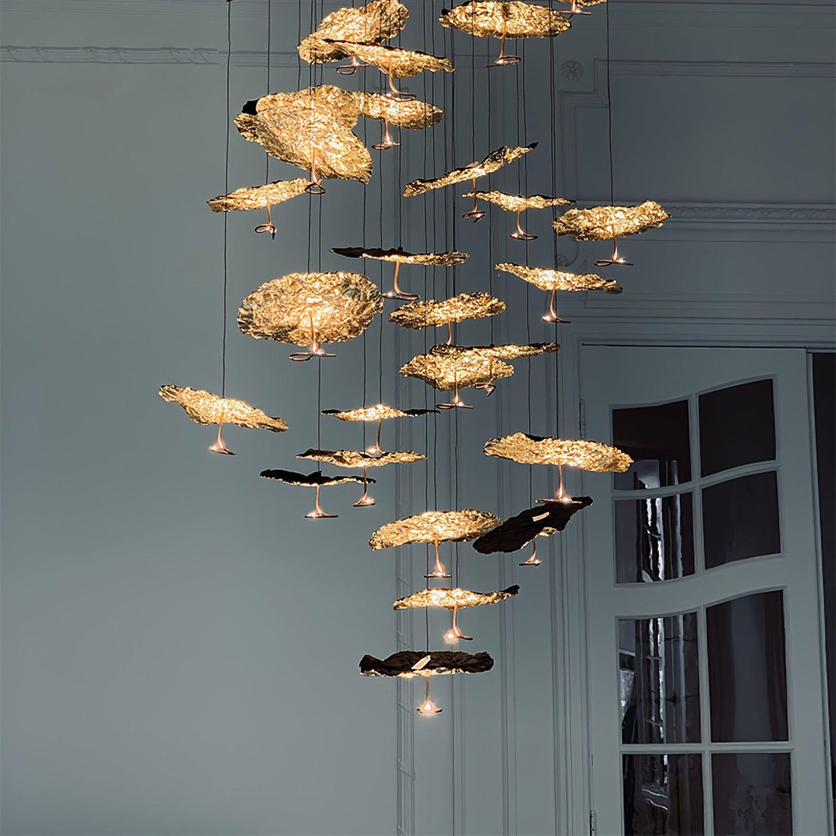 Aureate Cloud Messing Cluster Kronleuchter
