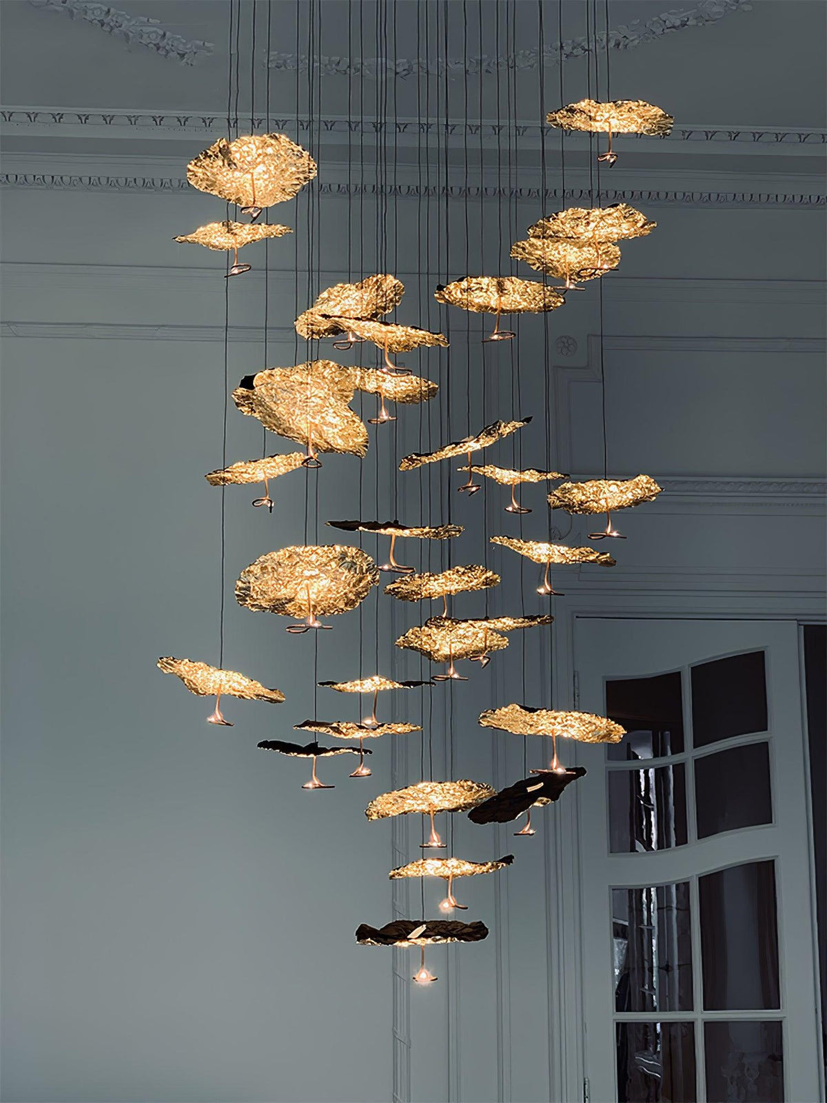 Aureate Cloud Messing Cluster Kronleuchter