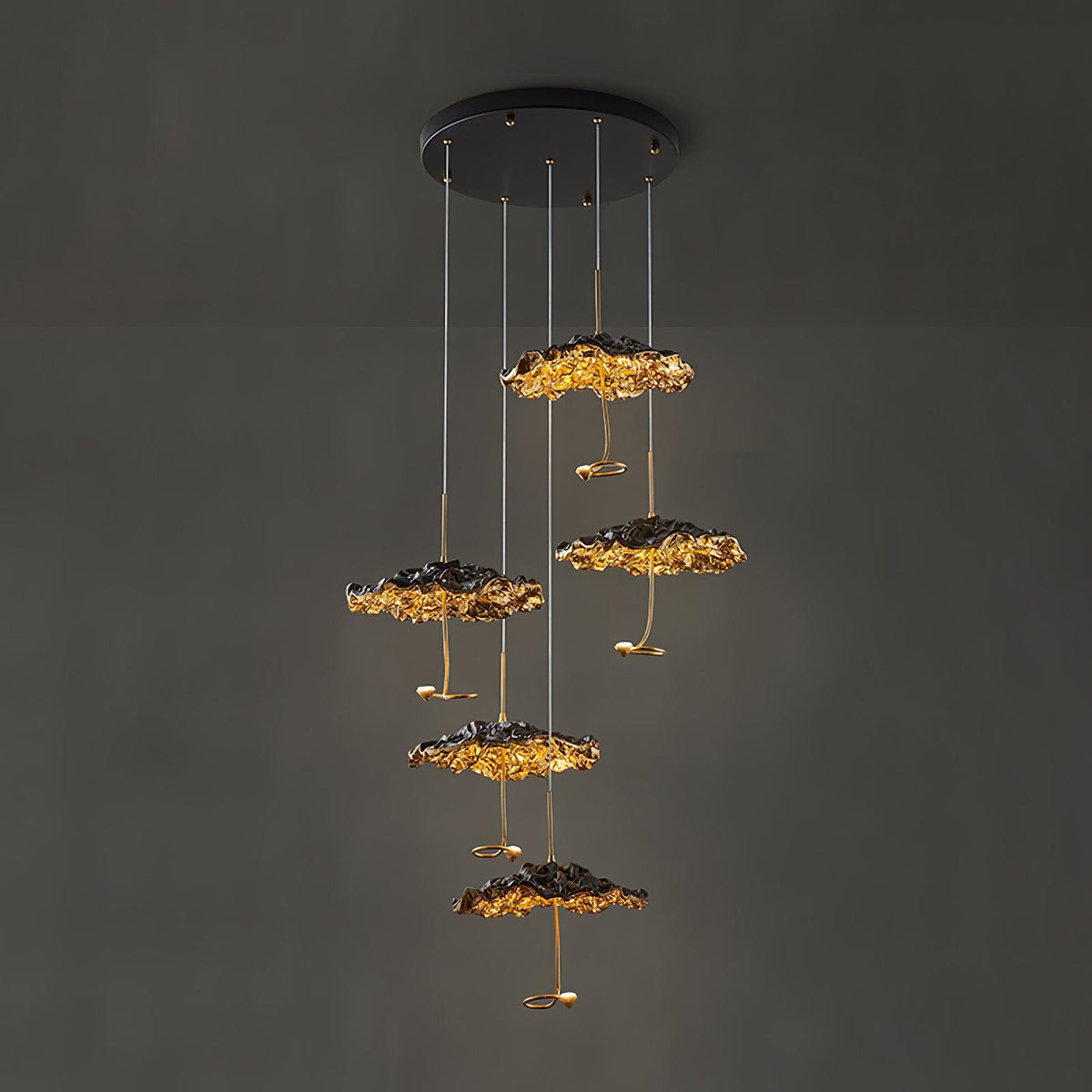 Aureate Cloud Messing Cluster Kronleuchter
