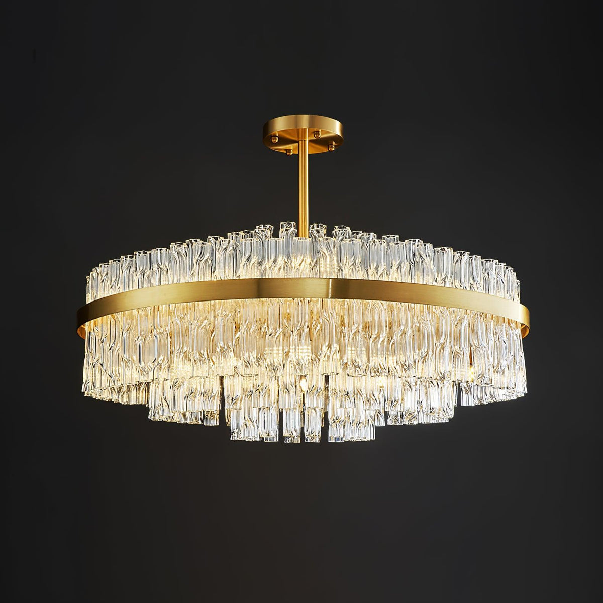 Solivian Kronleuchter Gold Transparente Stange Elegant