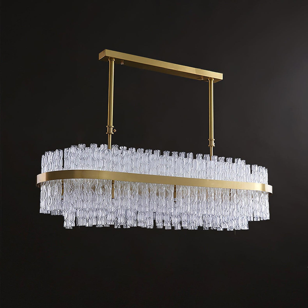 Solivian Kronleuchter Gold Transparente Stange Elegant