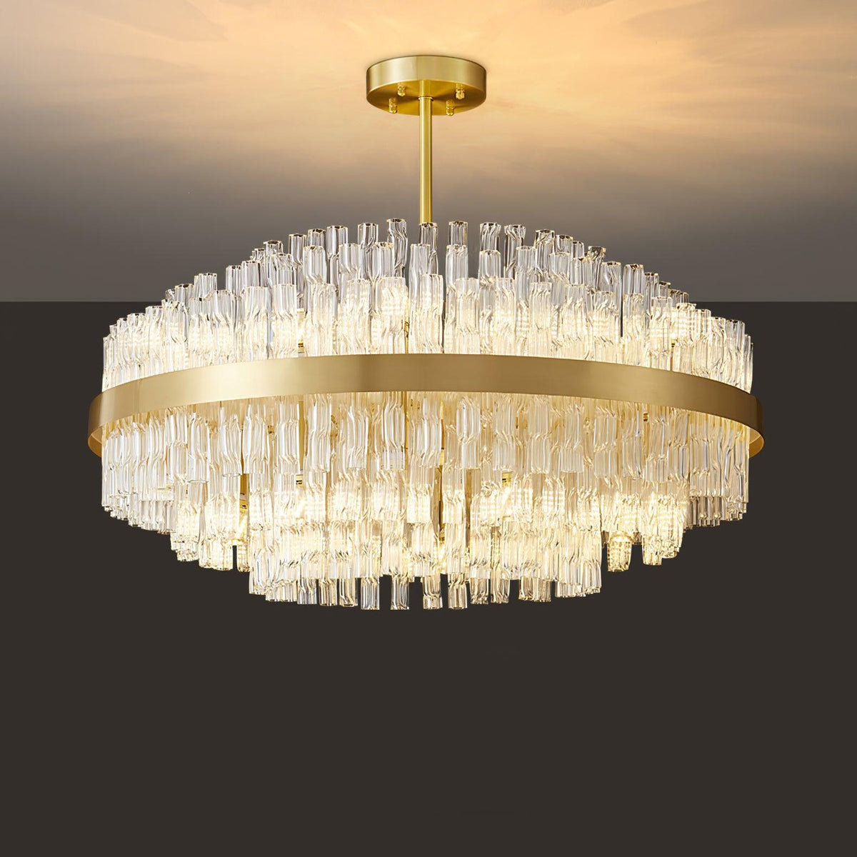 Solivian Kronleuchter Gold Transparente Stange Elegant