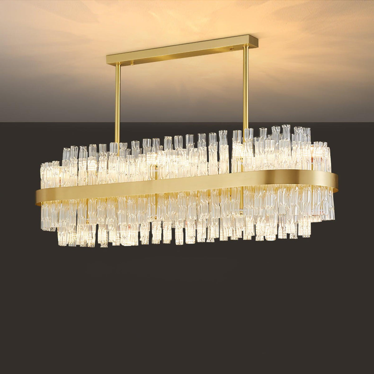 Solivian Kronleuchter Gold Transparente Stange Elegant