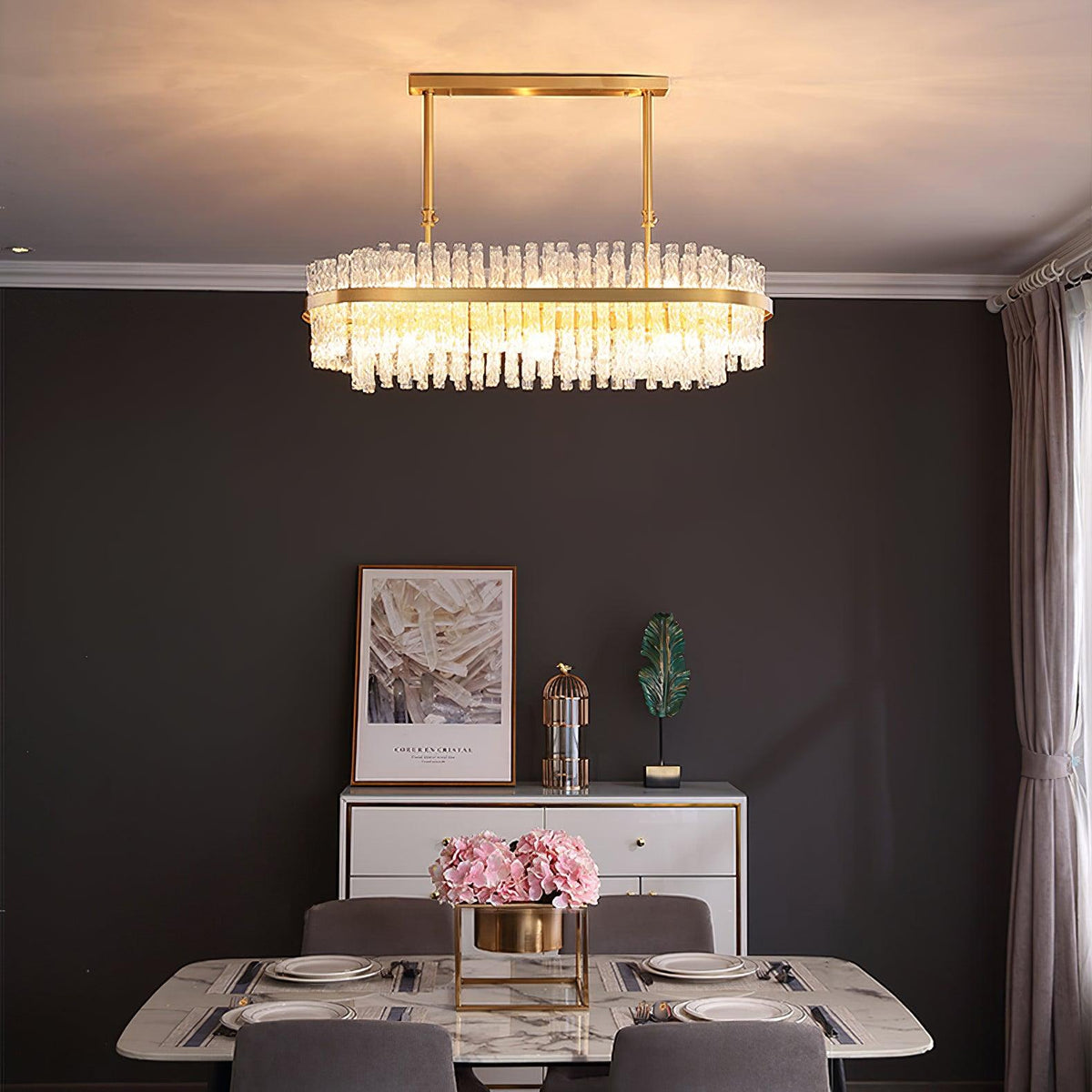 Solivian Kronleuchter Gold Transparente Stange Elegant