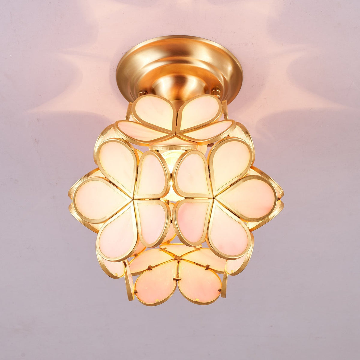 Ullaeiel Postmodern Luxus Bloom Goldene Glas-Deckenleuchte