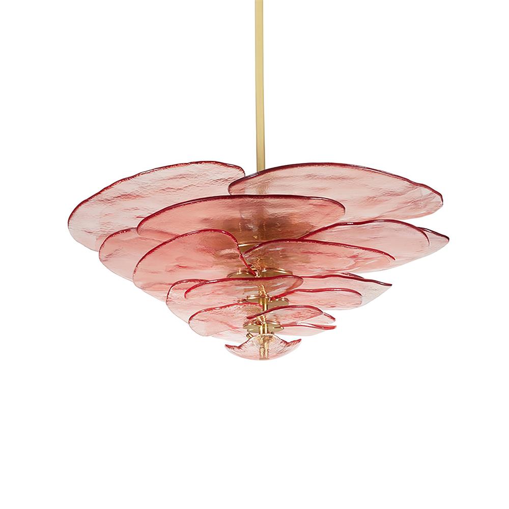 Crivs Kronleuchter Gold Murano-Glas-Blüten-Lagen Luxus