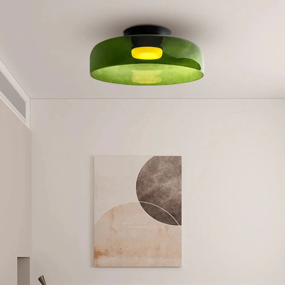 Aria Nordic Deckenleuchte Grün Glas Wohn/Schlafzimmer