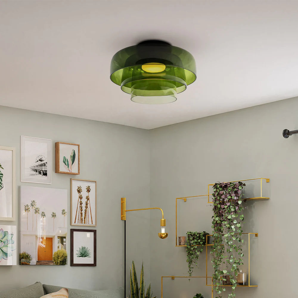 Aria Nordic Deckenleuchte Grün Glas Wohn/Schlafzimmer