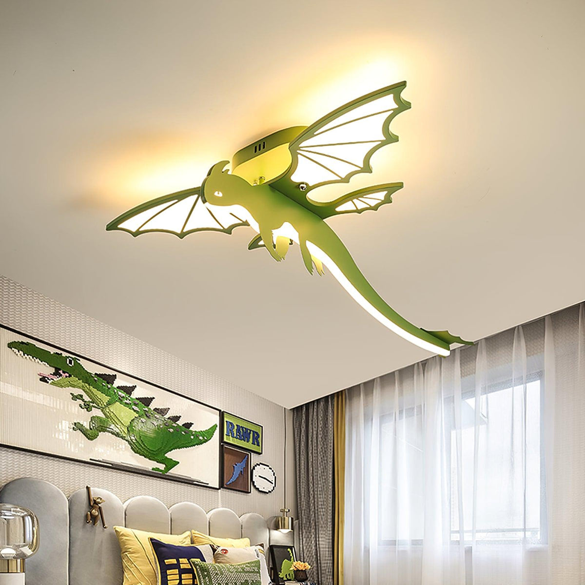 Miriora Deckenleuchte Grün Dinosaur LED