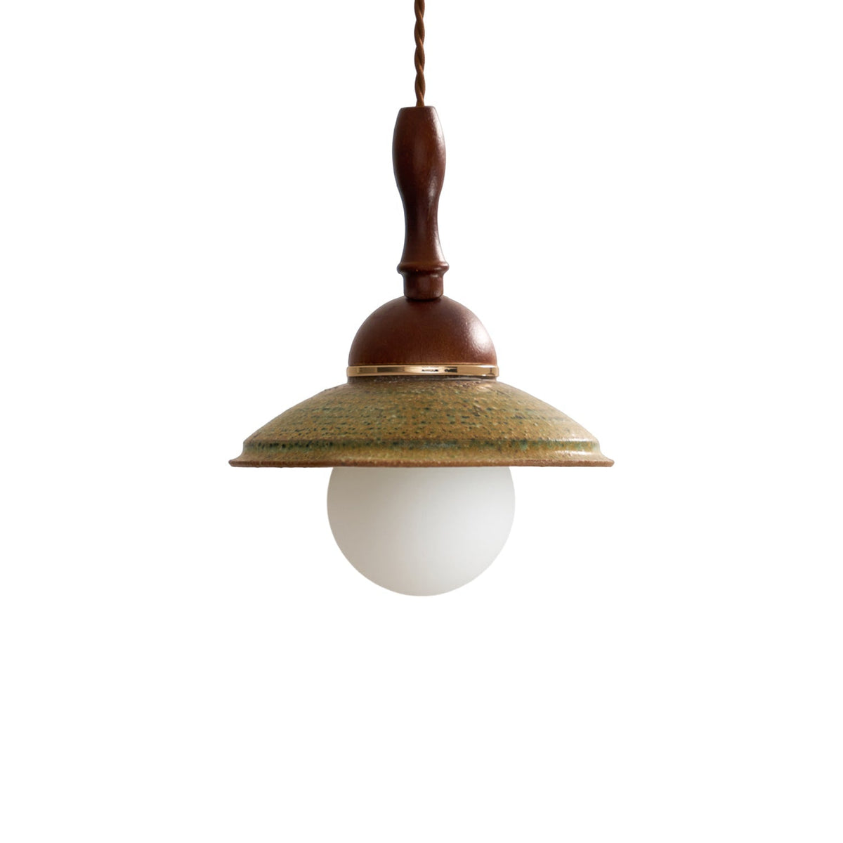 Macell Pendelleuchte aus Holz und Keramik im nordischen Kunststil