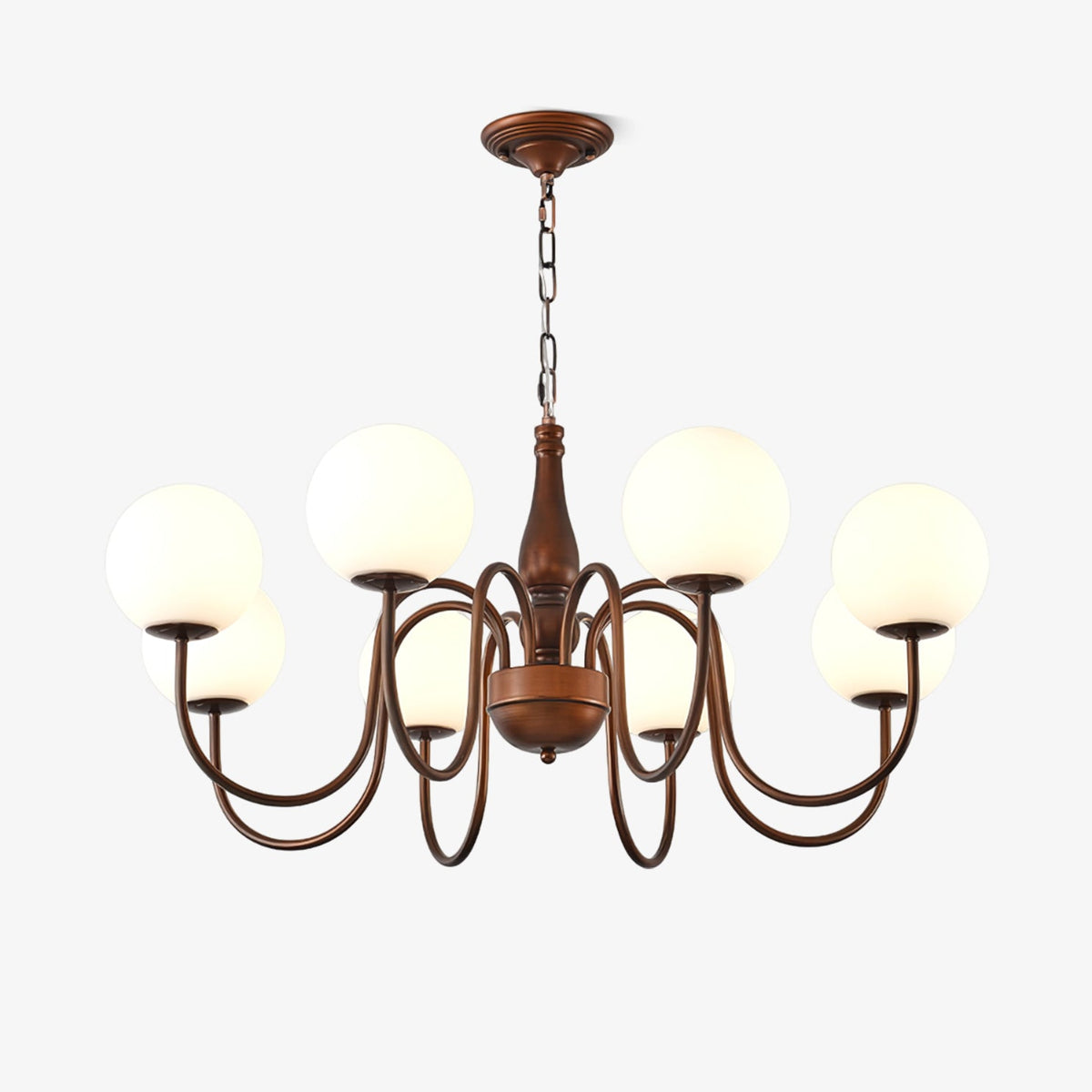 Grelor Kronleuchter Kupfer & Glas Grove Ball