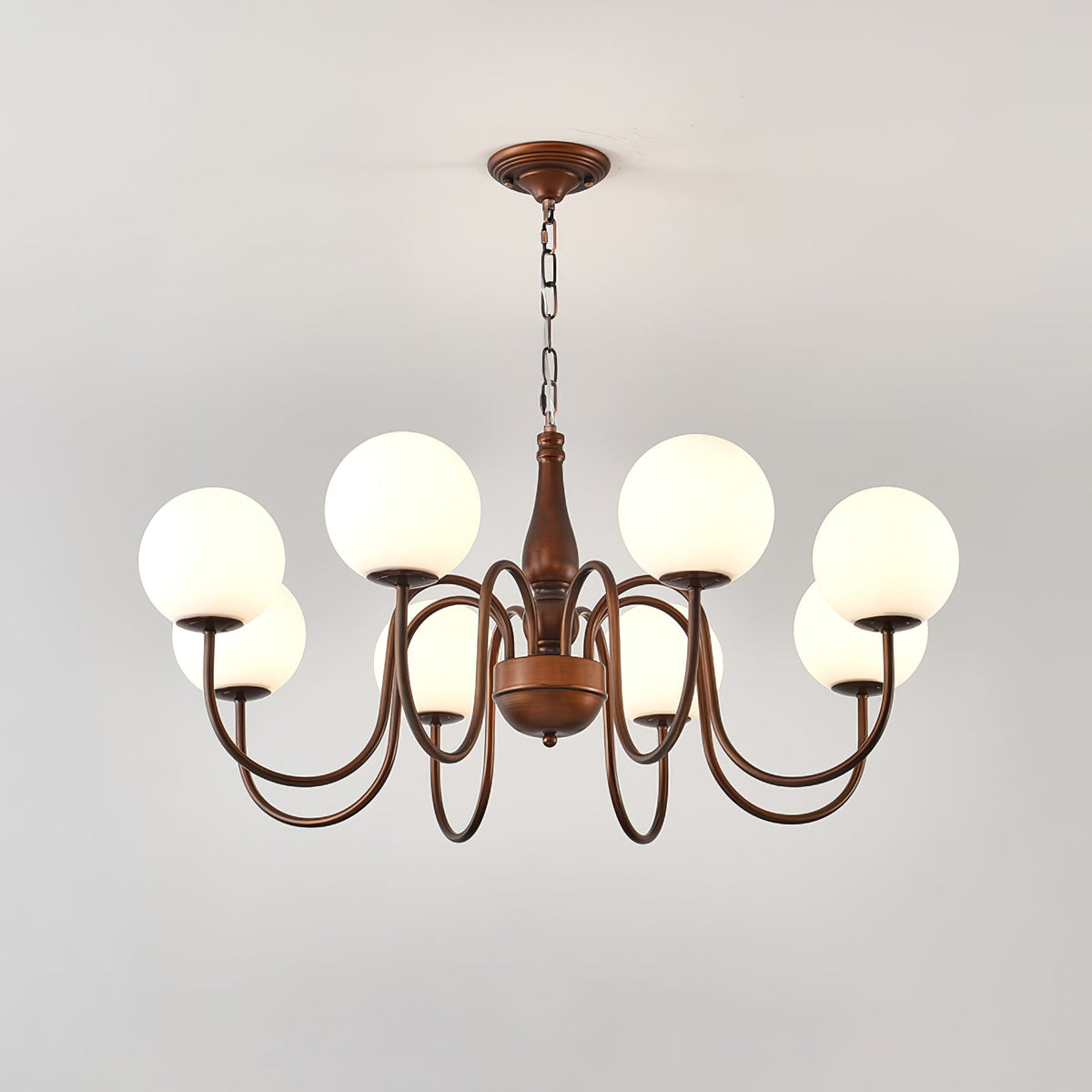 Grelor Kronleuchter Kupfer & Glas Grove Ball
