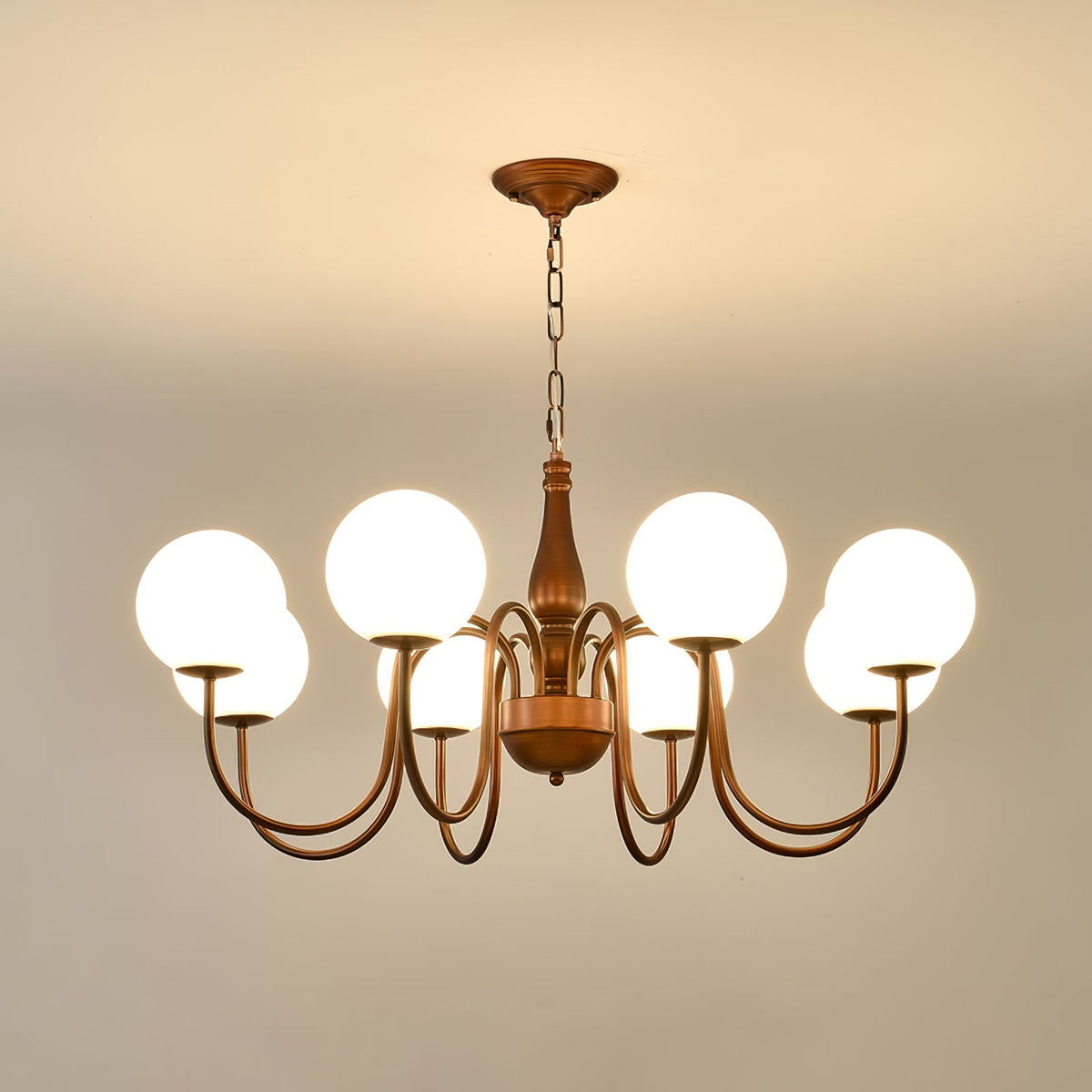 Grelor Kronleuchter Kupfer & Glas Grove Ball