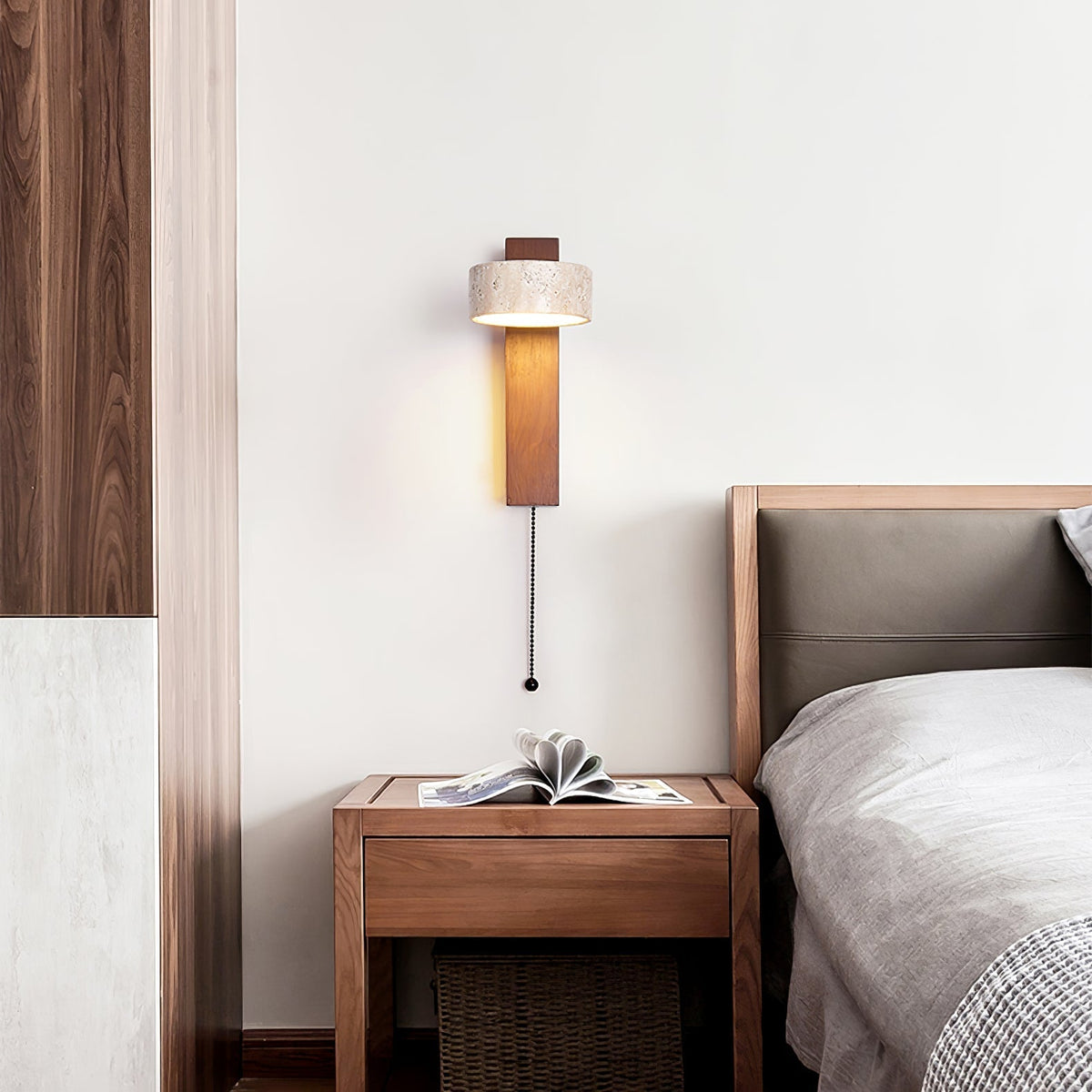 Tavalina Zylinder-Stack aus Gelbem Travertin Wandleuchte