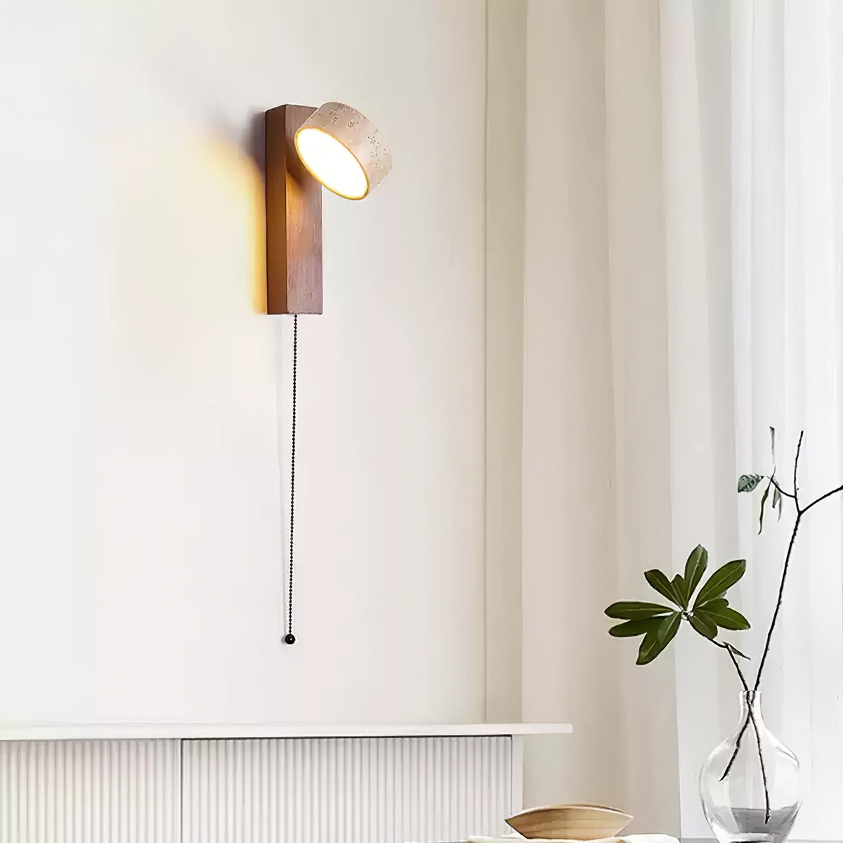 Tavalina Zylinder-Stack aus Gelbem Travertin Wandleuchte