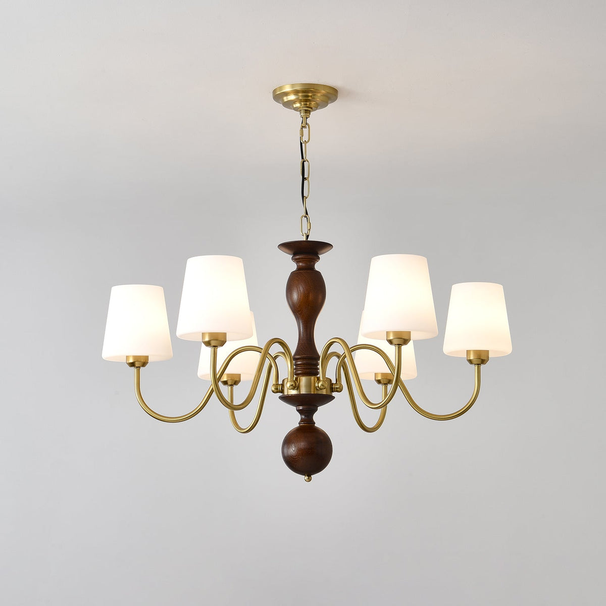 Vivena Kronleuchter Messing Holz Rustikaler Vintage-Stil