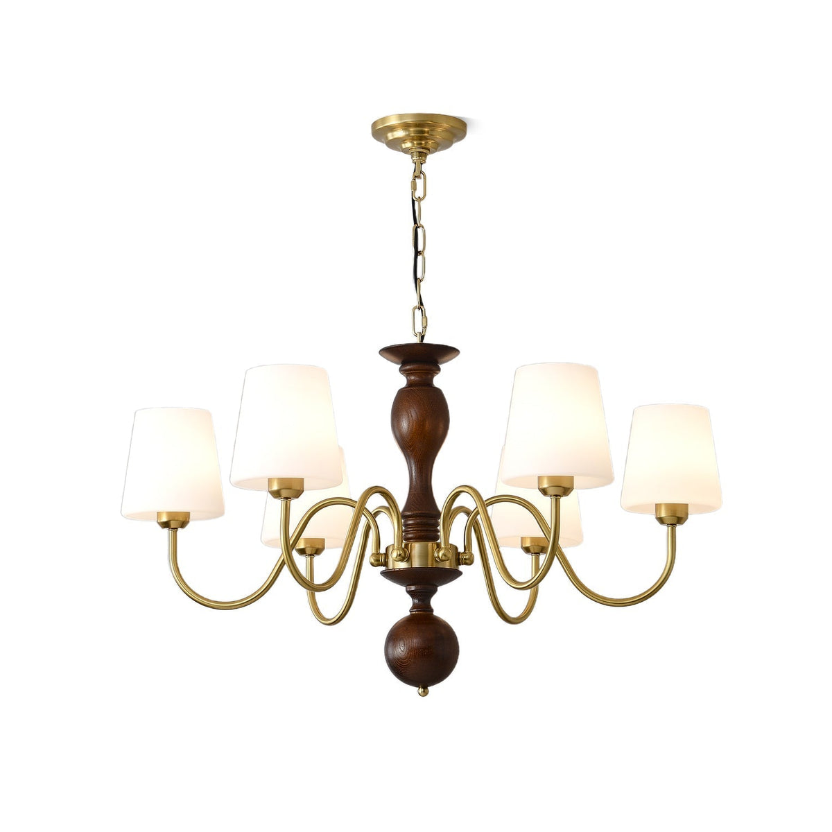 Vivena Kronleuchter Messing Holz Rustikaler Vintage-Stil