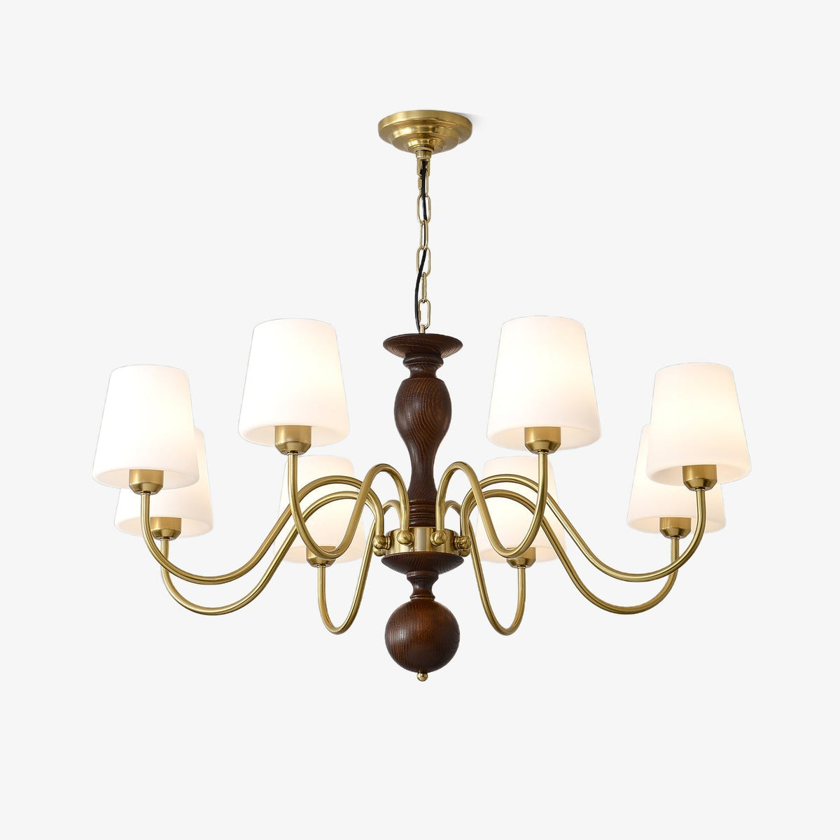 Vivena Kronleuchter Messing Holz Rustikaler Vintage-Stil