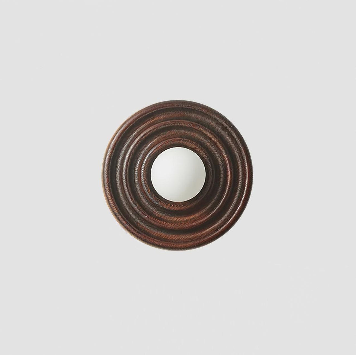 Aldinise Wandleuchte Ripple mit Erlenholzkörper und Kugellampenschirm aus Glas