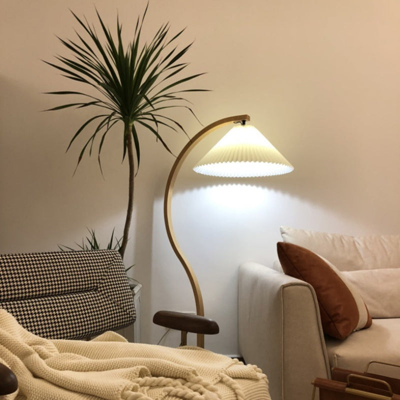 Muto Einzigartige LED Stehlampe Holz Metall Wohnzimmer