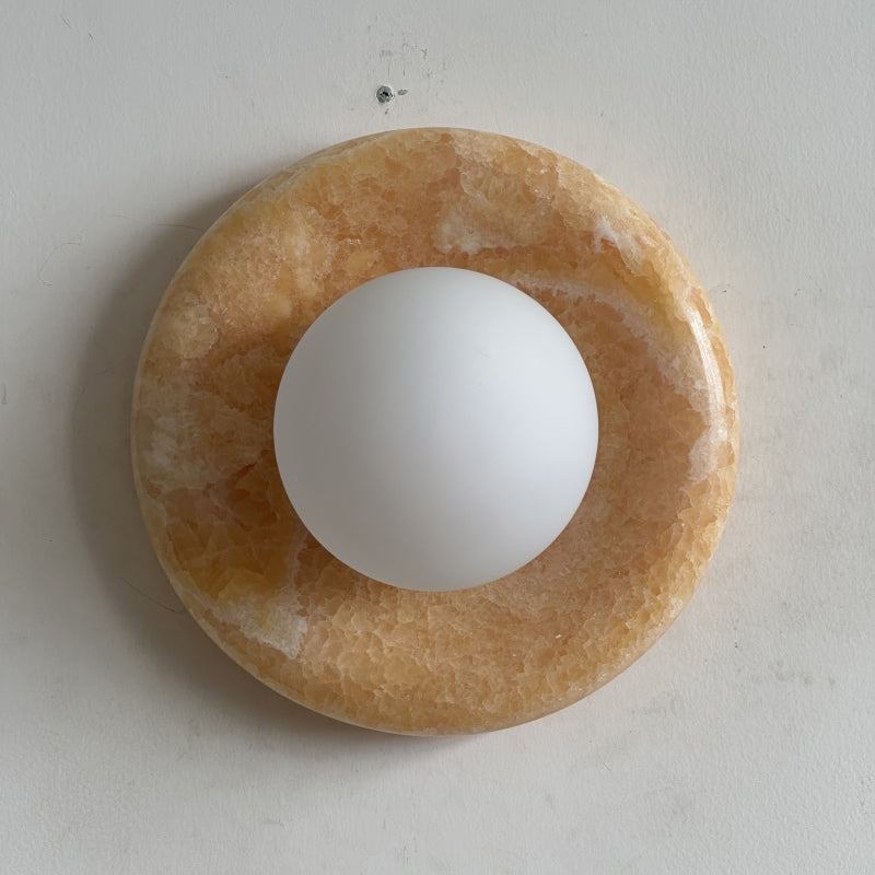 Renisenne Wandleuchte aus gelbem Onyx