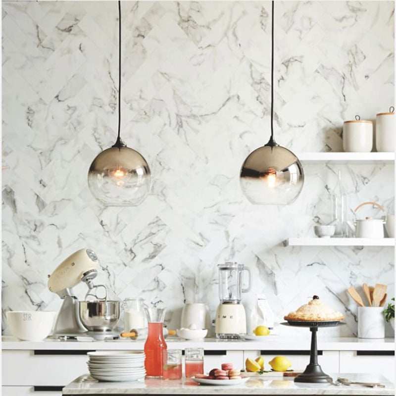 Arisha Modern Kugel LED Pendelleuchte Gold/Silber/Roségold Esszimmer Metall Glas