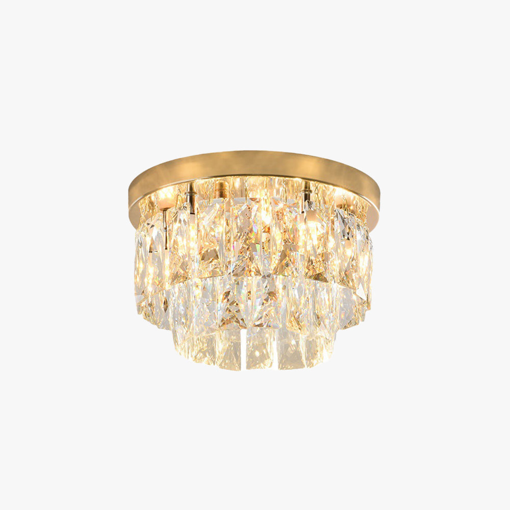 Kristy Luxus Rund LED Deckenleuchte Metall Kristall Wohnzimmer Schlafzimmer Arbeitszimmer